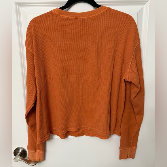 Wild Fable Cropped Waffle Long Sleeve Top - Picture 2 of 4